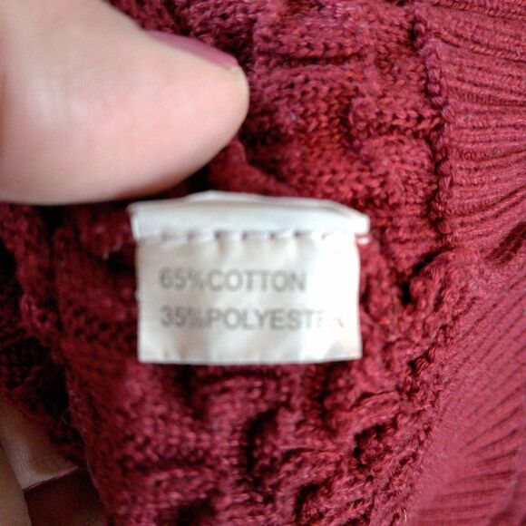 Women Red Burgundy Hooded Sweater Size XL Winter Christmas Holiday Deer Pullover - Picture 5 of 5